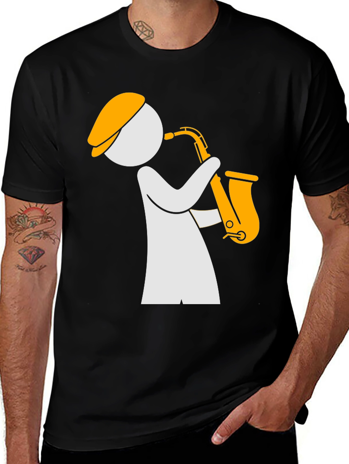 Variant 8 of Cool Sax Player Graphic T-Shirt