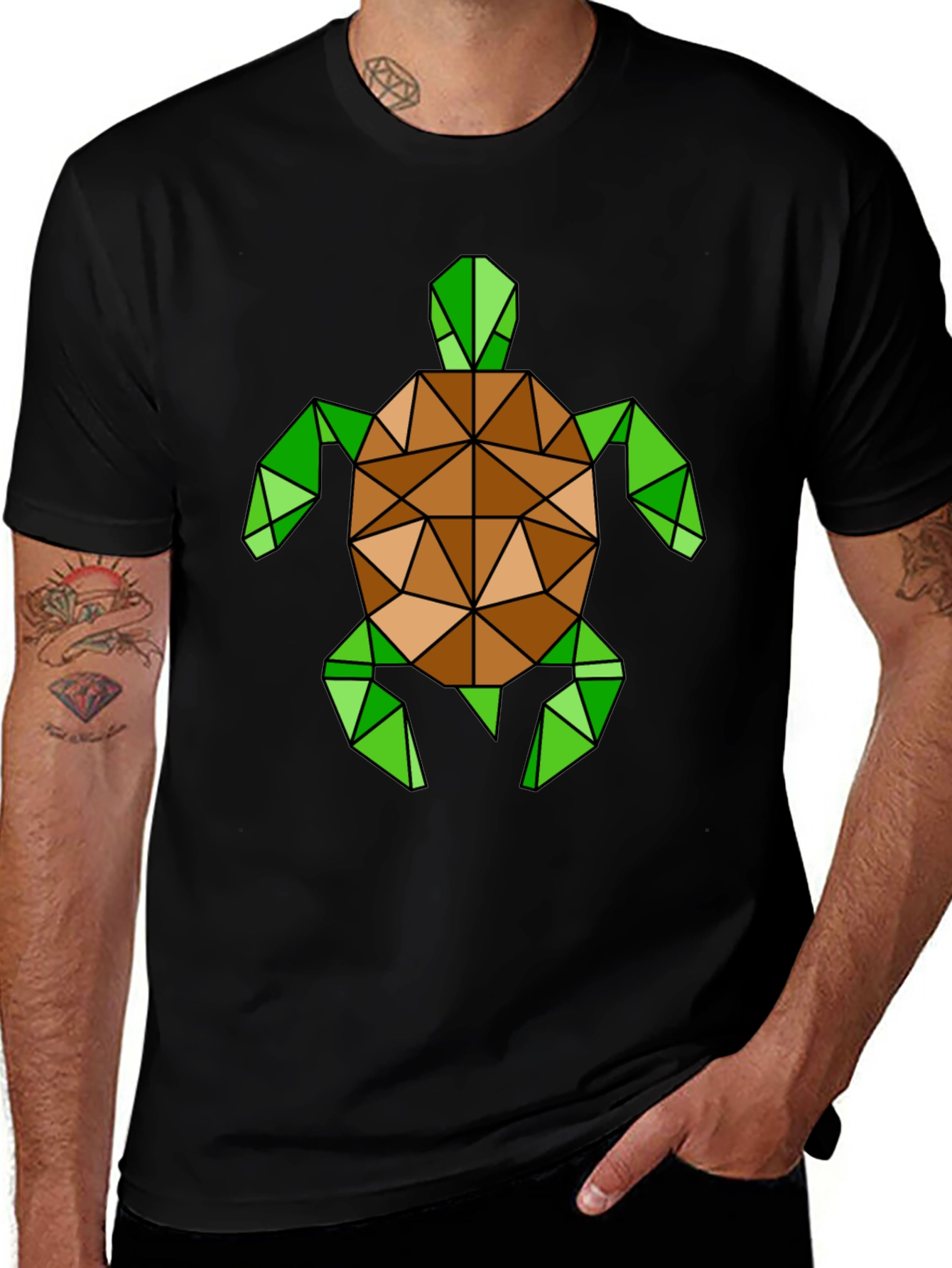 Variant 4 of Geometric Turtle Graphic T-Shirt