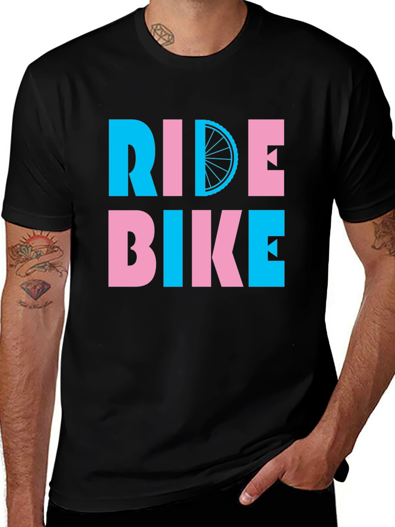 Variant 3 of Ride Bike Graphic Tee - Fun Cycling Shirt