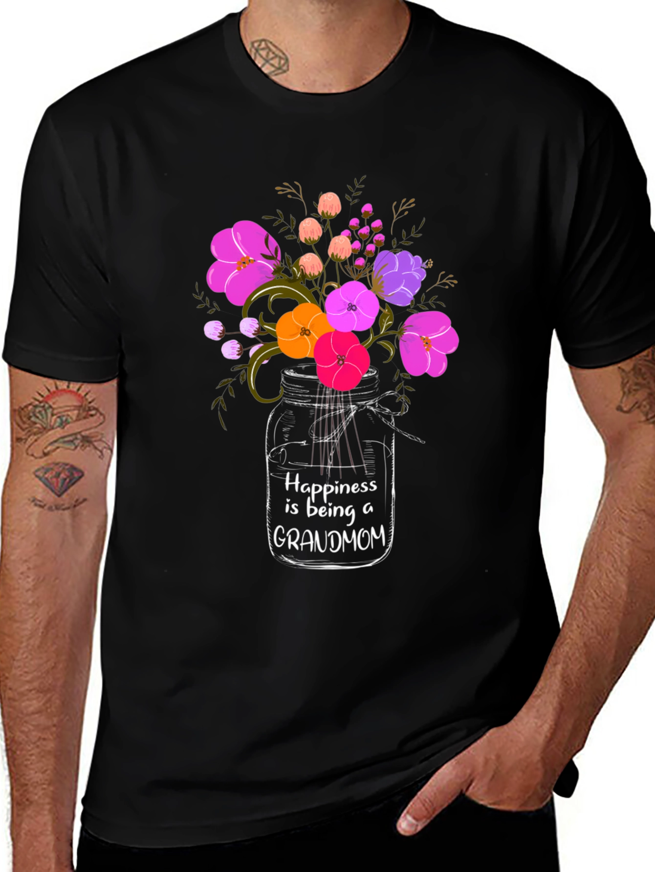 Variant 13 of Happiness Grandmom Floral T-Shirt