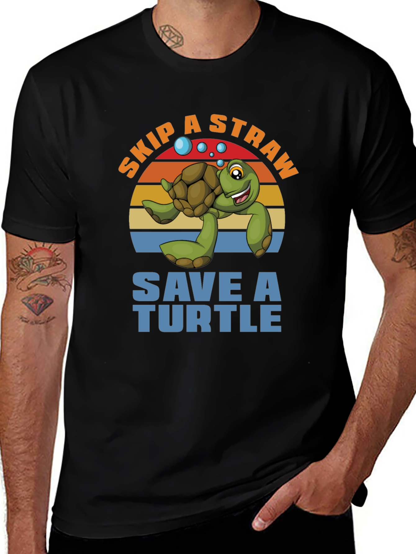 Variant 26 of Skip a Straw, Save a Turtle Graphic T-Shirt