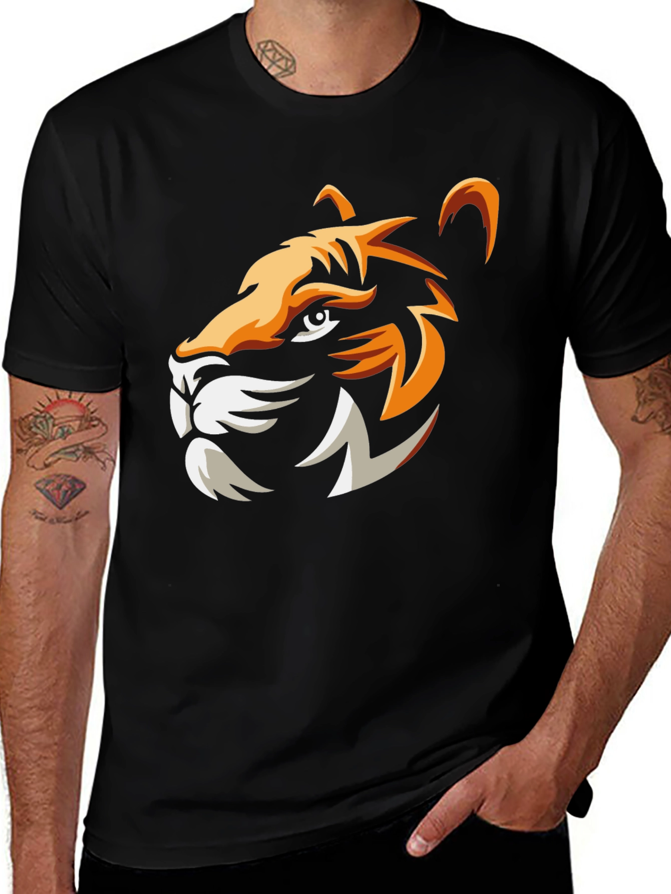 Variant 5 of Tiger Graphic Black T-Shirt - Stylish Men's Tee