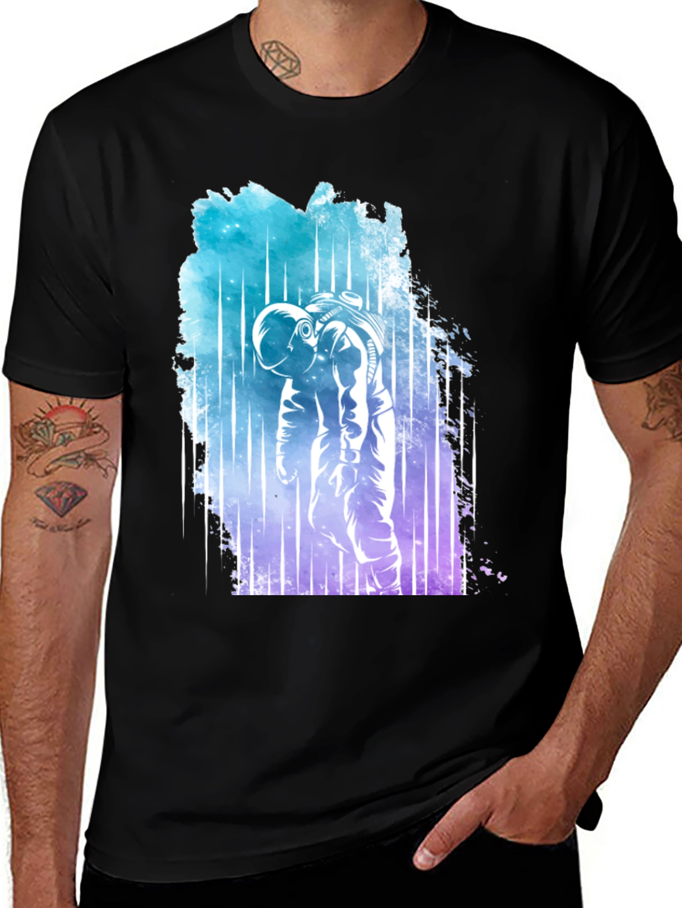 Astronaut Graphic Tee - Space Galaxy Design