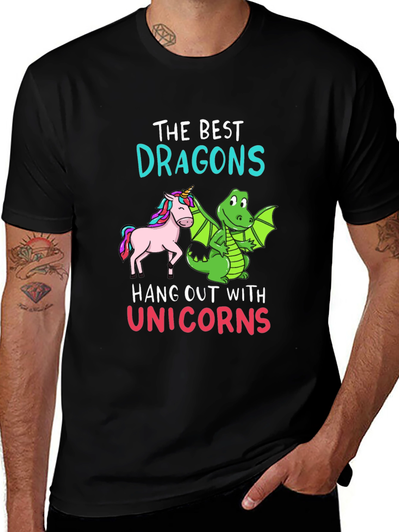 Variant 4 of The Best Dragons Hang Out With Unicorns T-Shirt