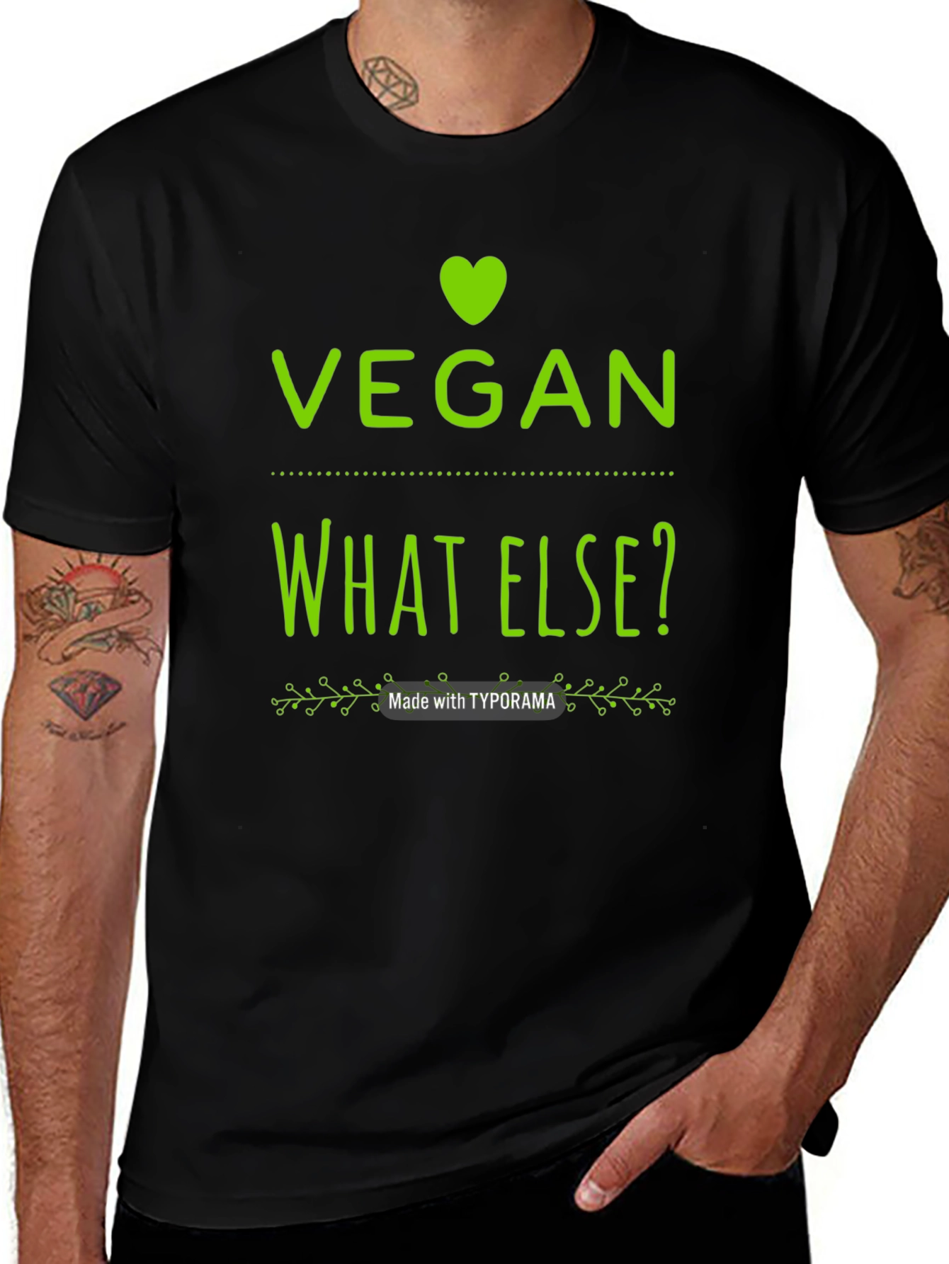Variant 16 of Vegan What Else? Black Crew Neck T-Shirt