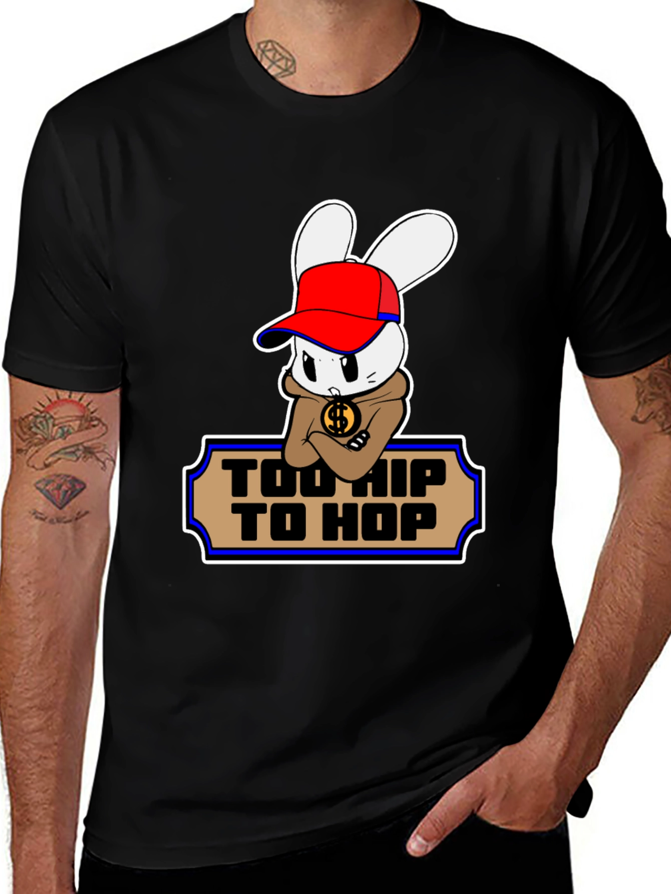 Variant 7 of Too Hip To Hop Cartoon Bunny T-Shirt