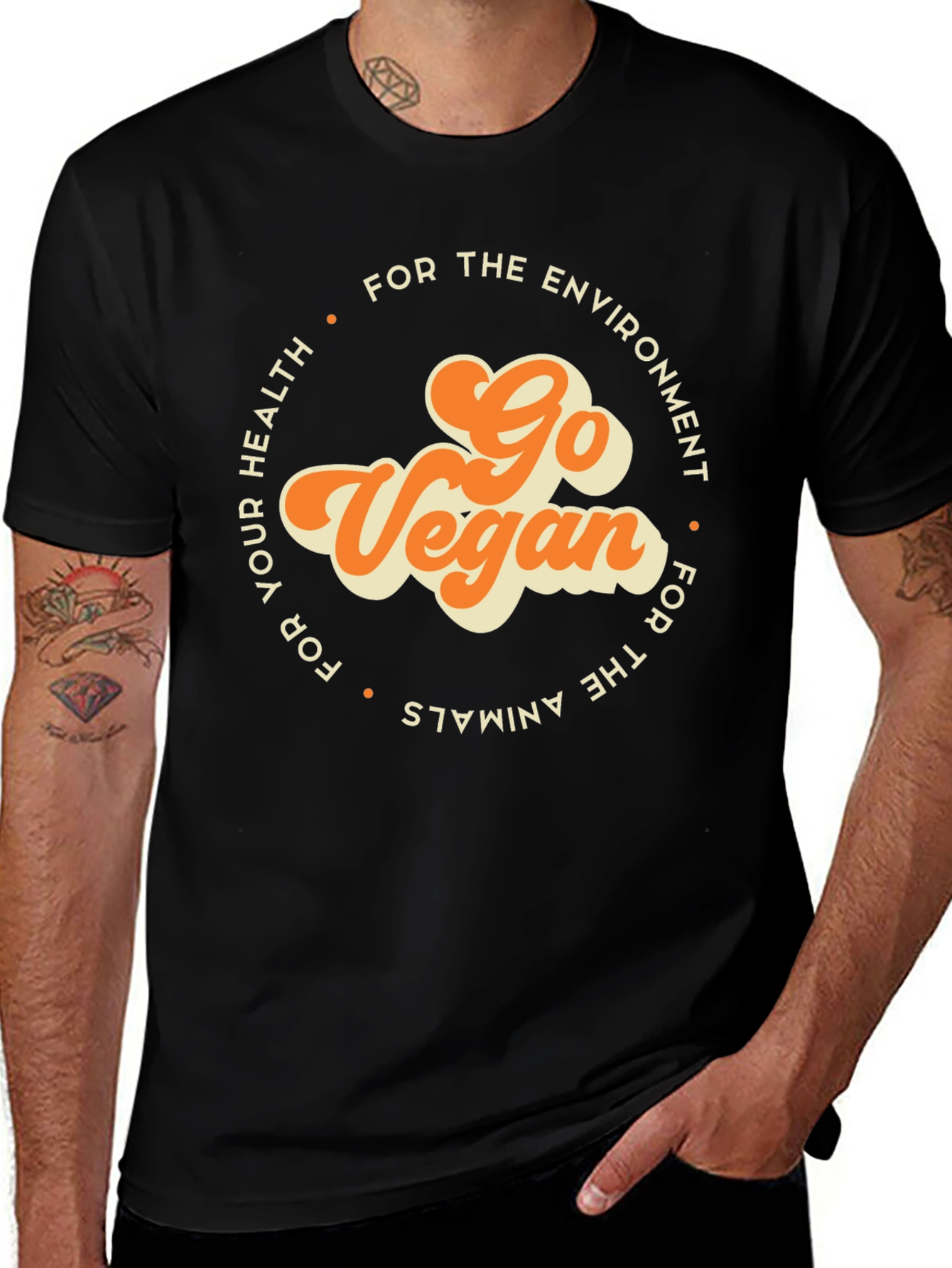Variant 7 of Go Vegan Graphic Tee - Environment, Health, Animals