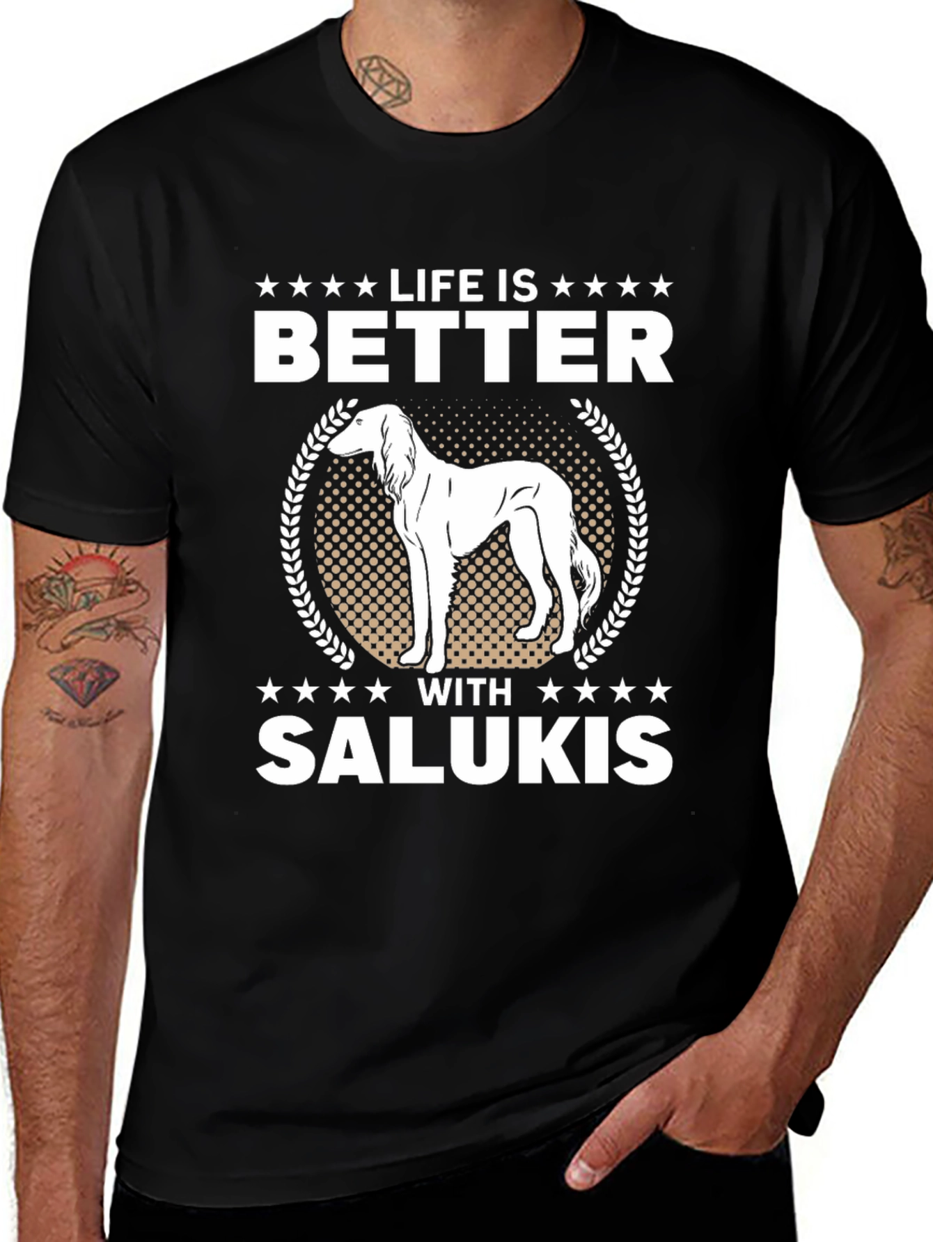 Saluki Dog Lover T-Shirt - Life is Better With Salukis