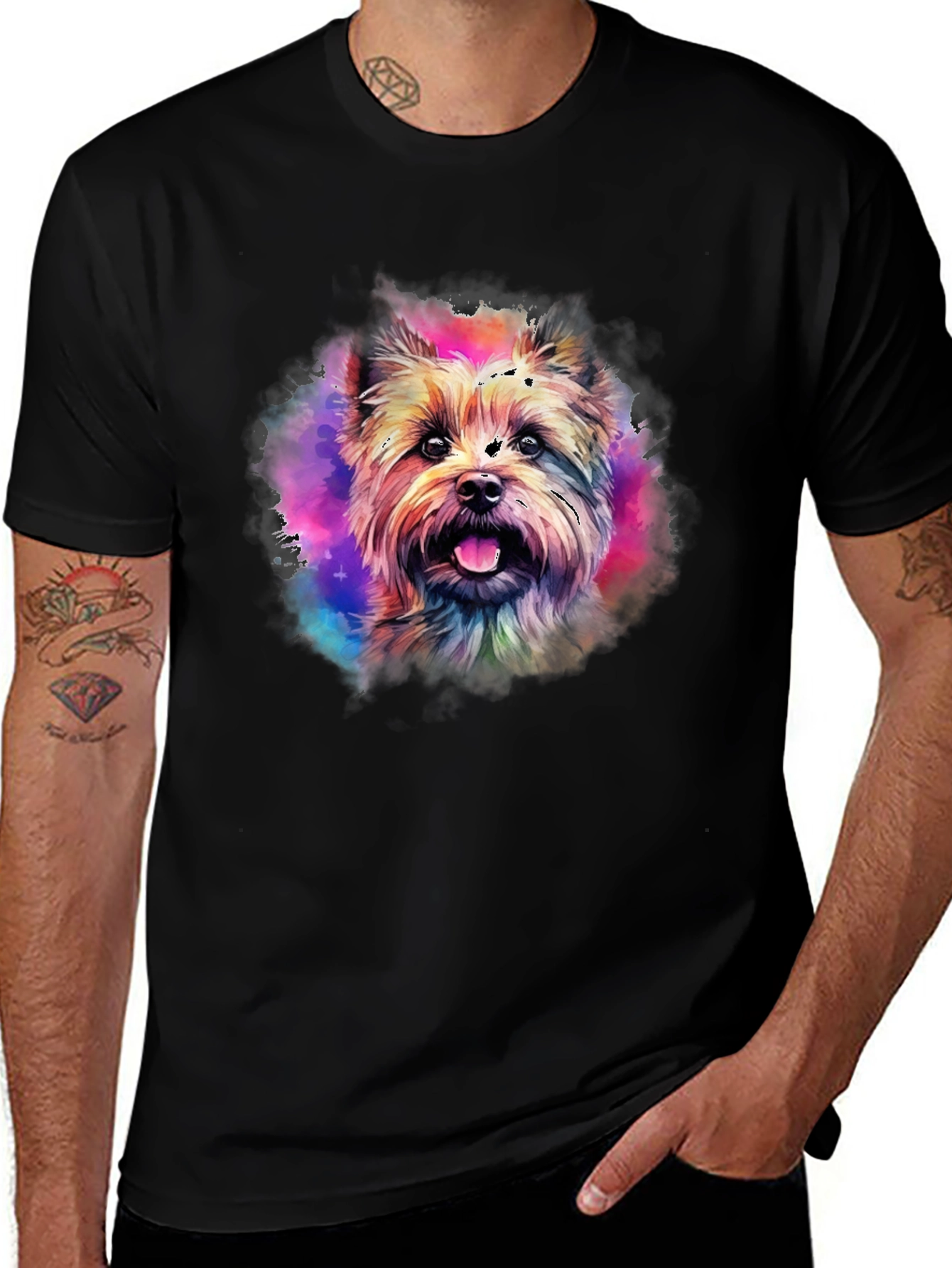 Yorkie Dog Watercolor T-Shirt - Unique Pet Lover Gift