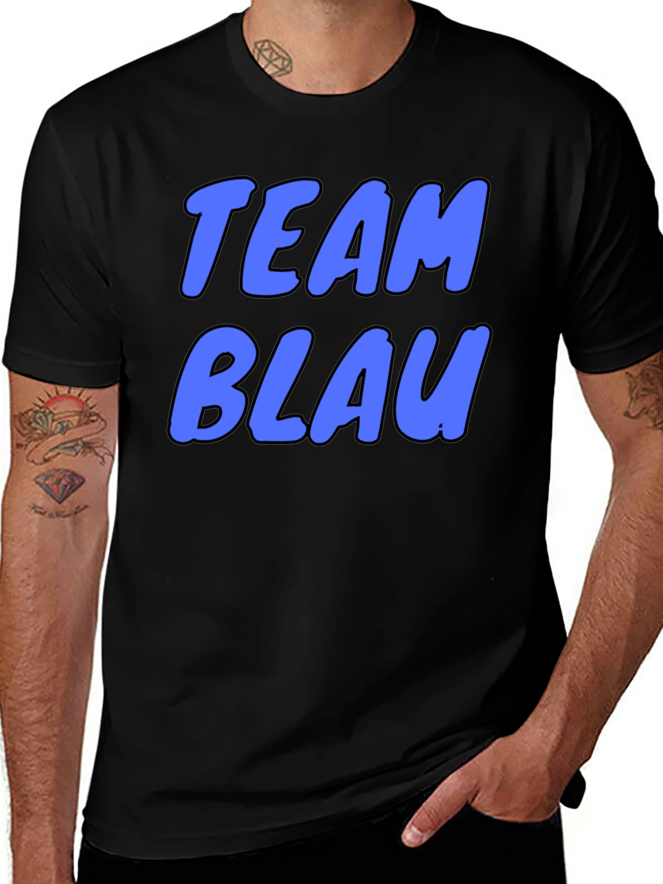 Team Blau Graphic Tee - Cool Blue Text