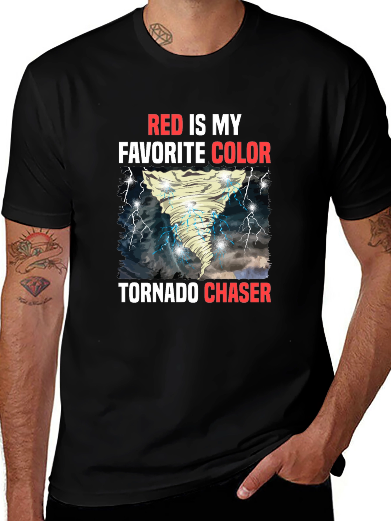 Variant 14 of Tornado Chaser Tee - Red is My Favorite Color Shirt