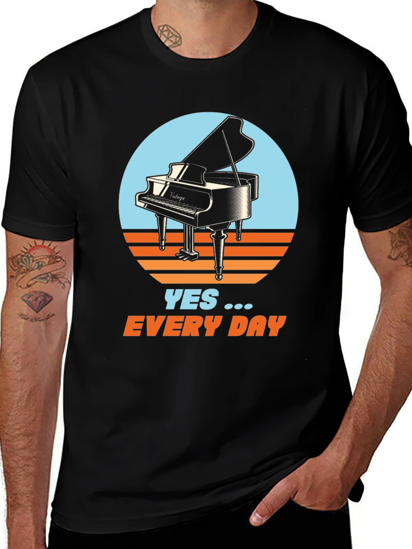 Variant 4 of Piano Player T-Shirt - Yes Every Day Music Tee