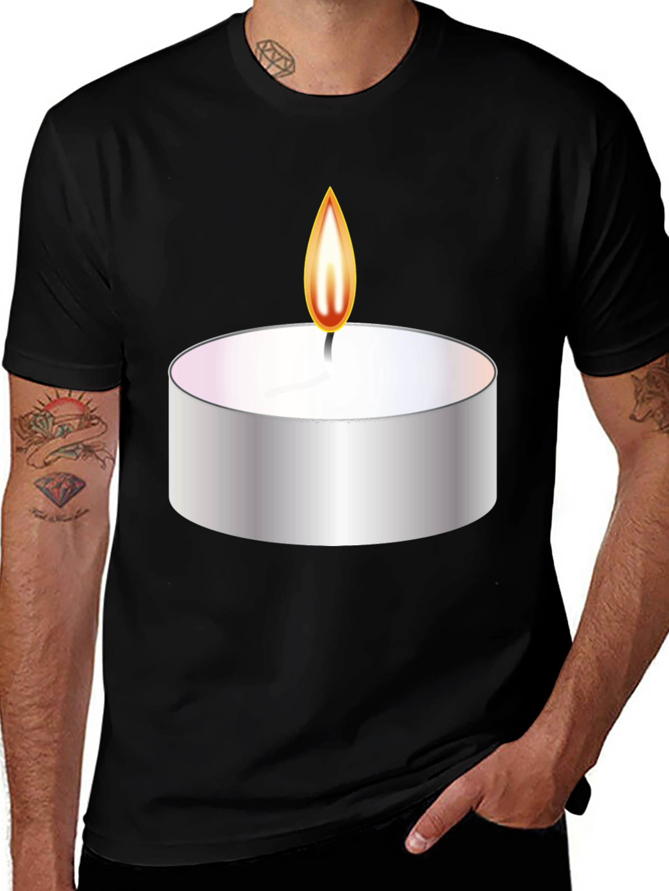 Variant 11 of Candle Graphic Tee - Modern Minimalist Design
