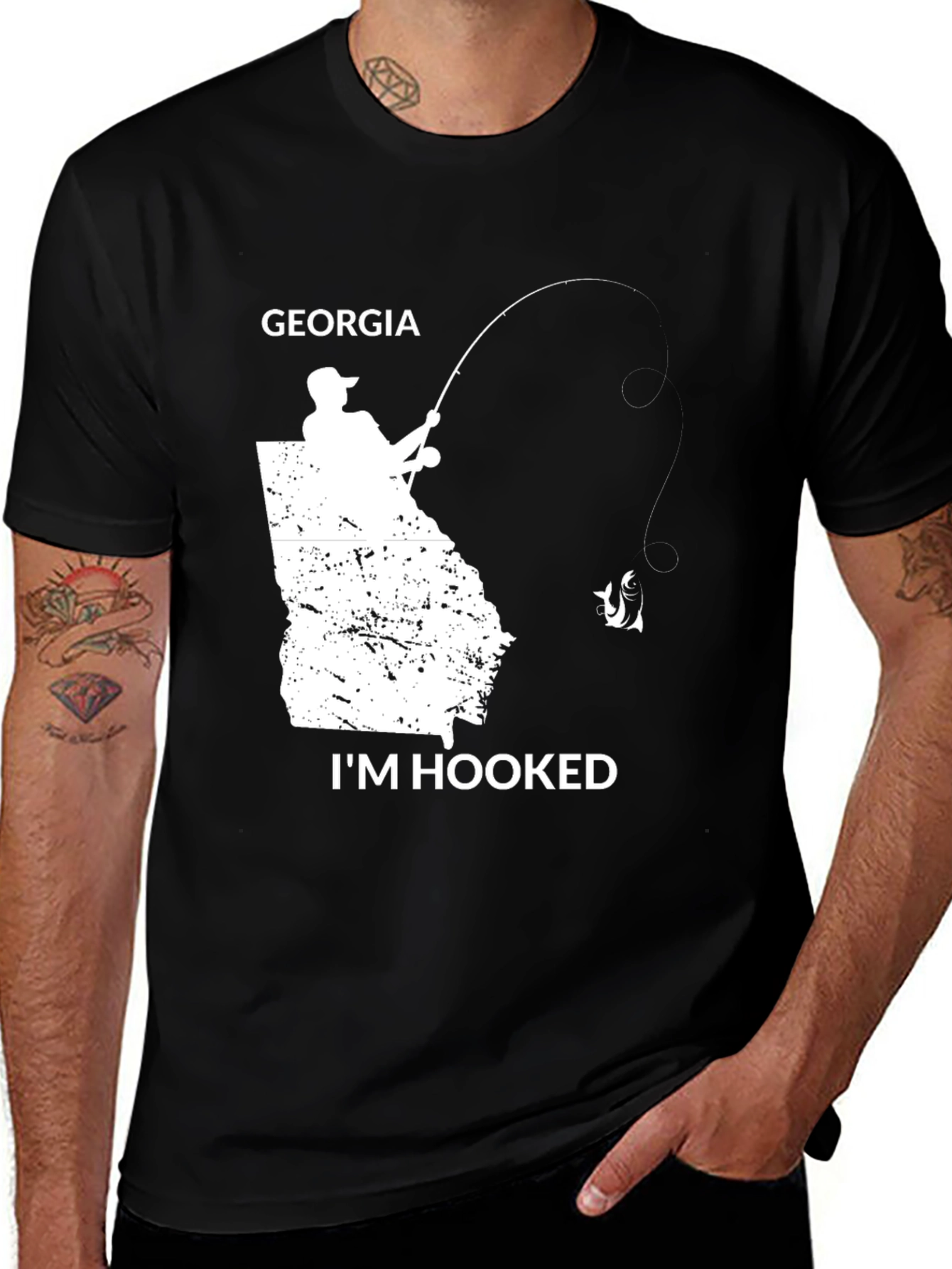 Georgia Fishing T-Shirt - I'm Hooked State Pride