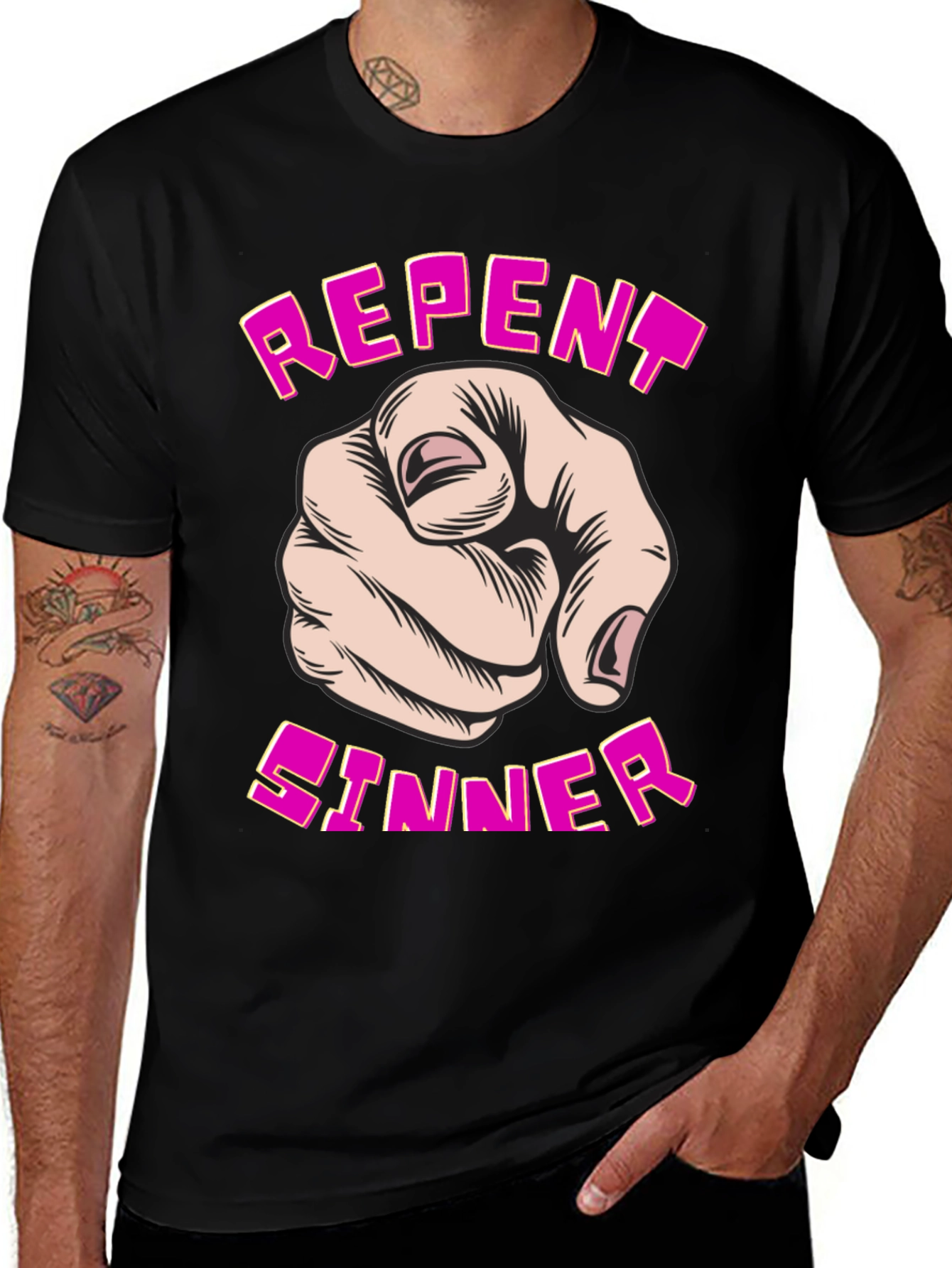 Variant 10 of Repent Sinner T-Shirt - Graphic Novelty Tee