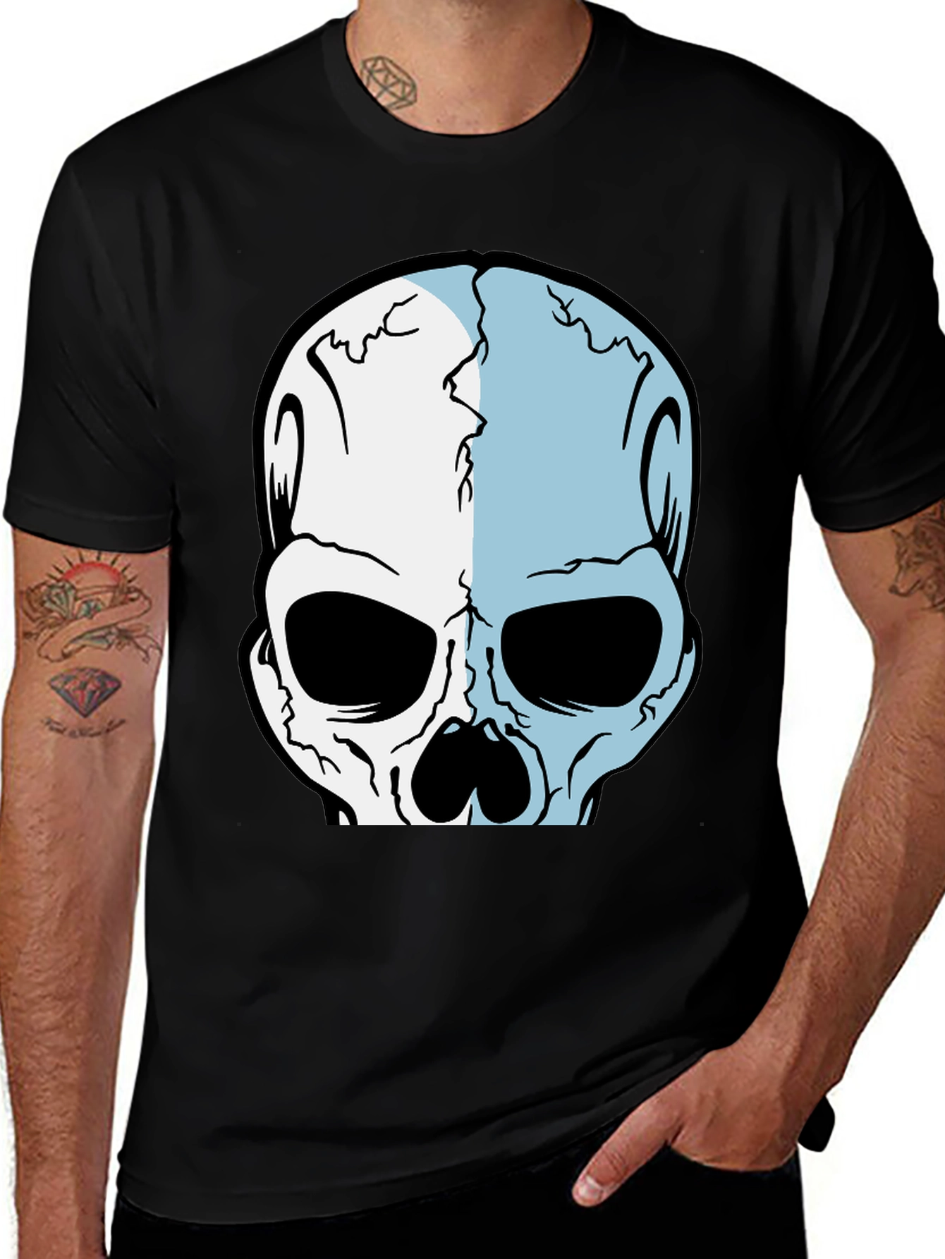 Variant 4 of Skull Graphic Print Black T-Shirt