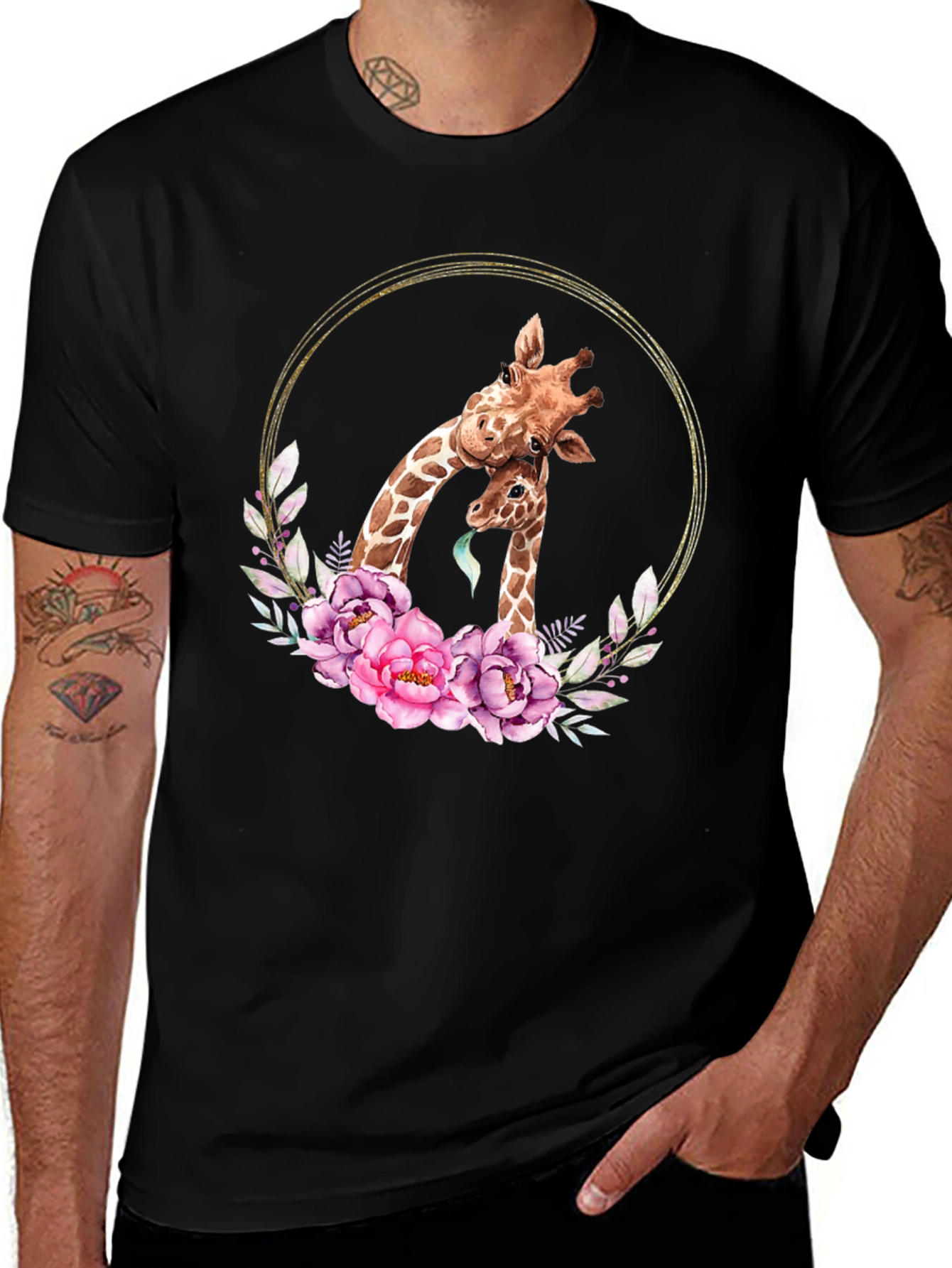 Variant 14 of Giraffe Mother & Baby Floral Tee