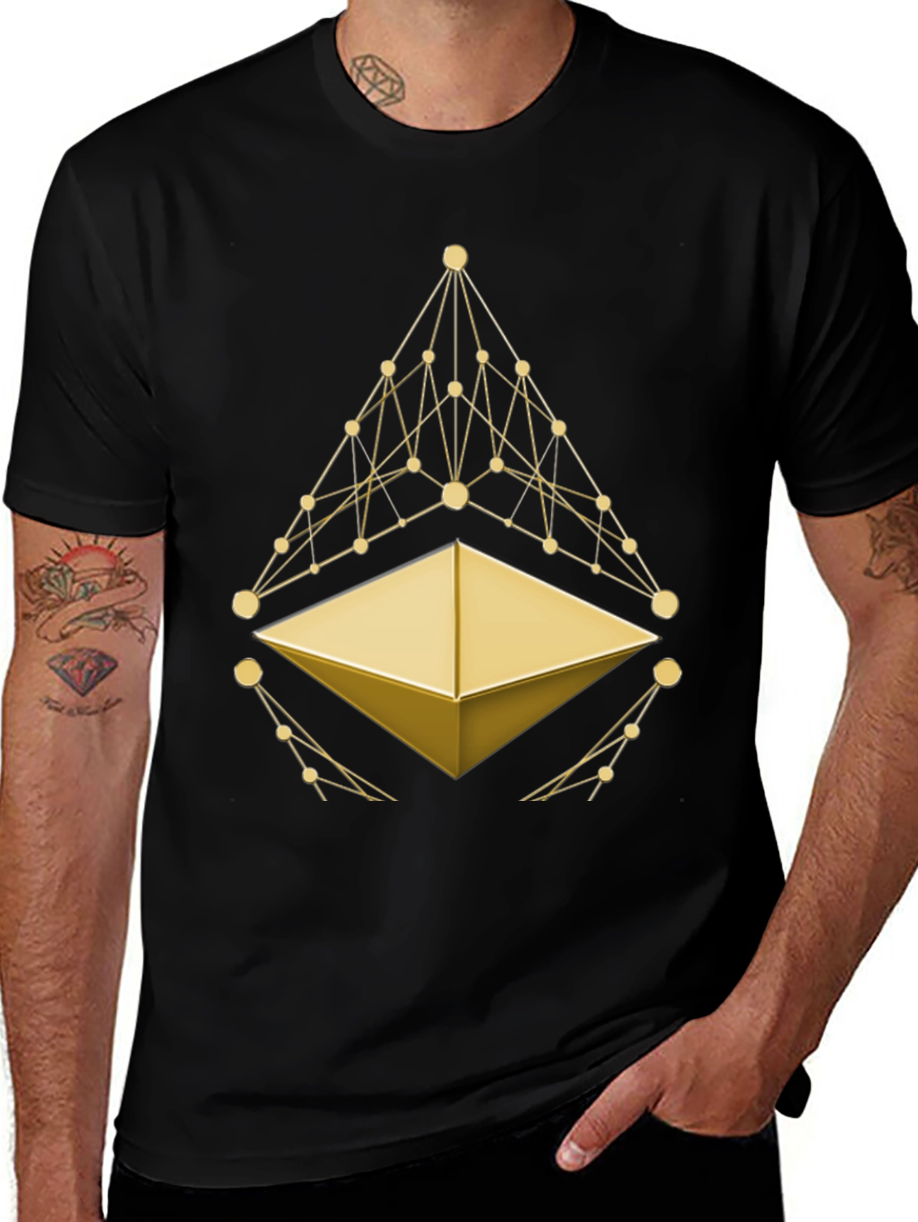 Ethereum Crypto T-Shirt - Golden Symbol