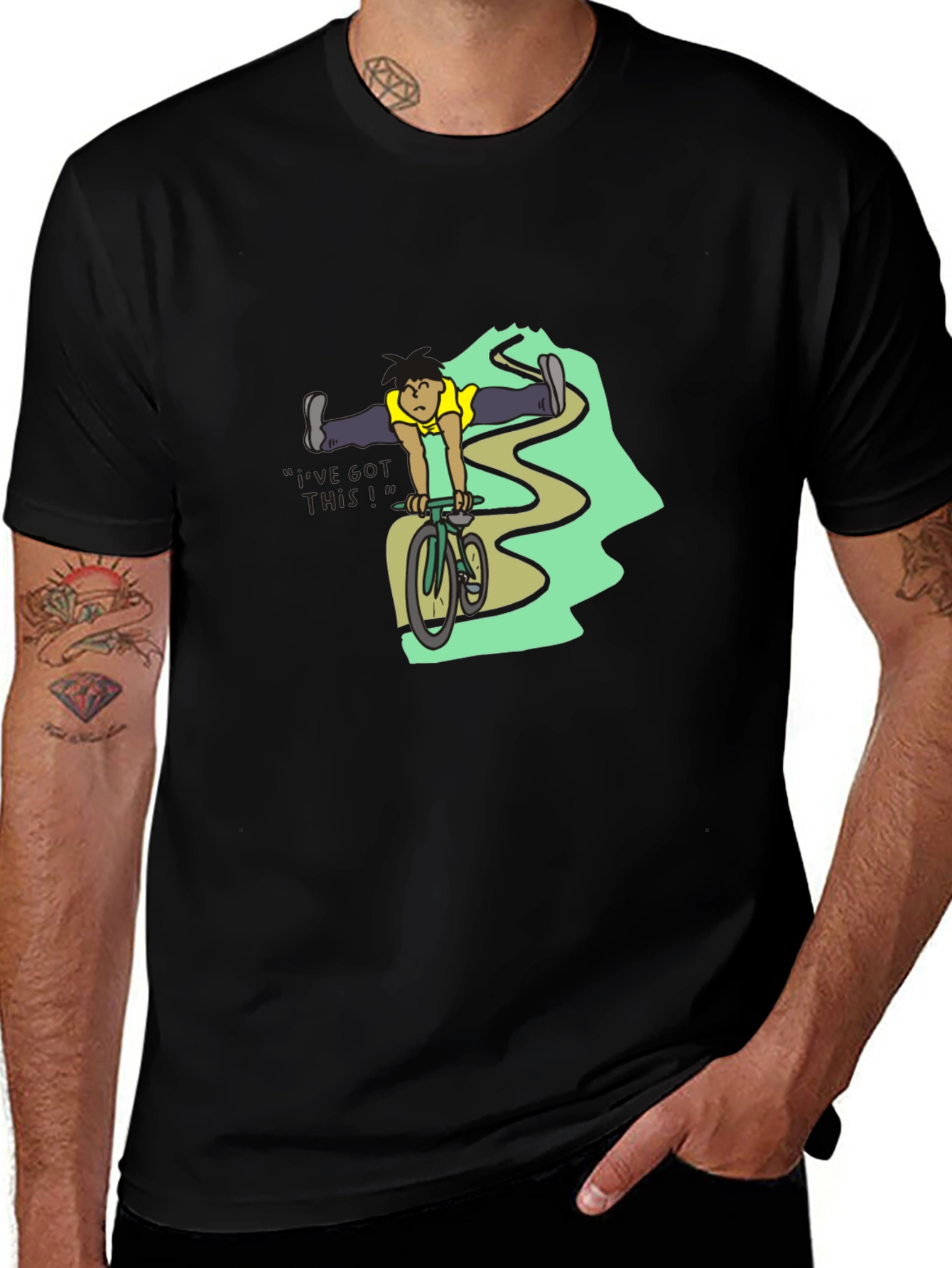 Variant 27 of Black T-Shirt with Cyclist Graphic