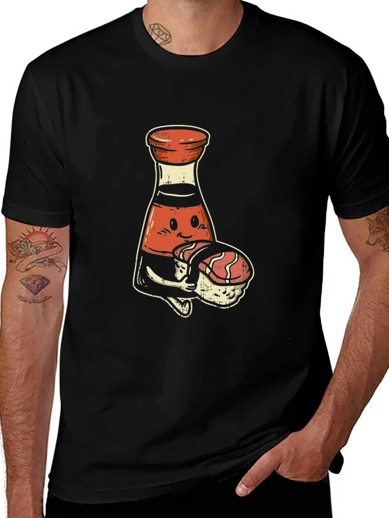 Variant 30 of Sushi Soy Sauce Cartoon Graphic T-Shirt