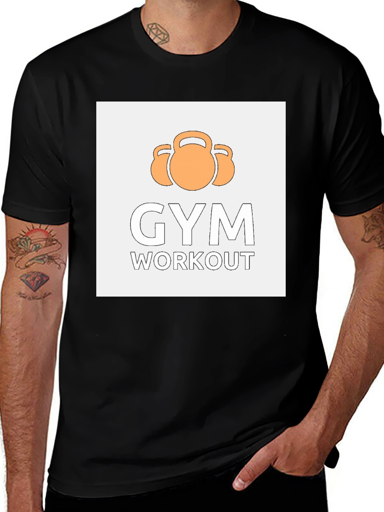 Variant 12 of Gym Workout T-Shirt - Kettlebell Design