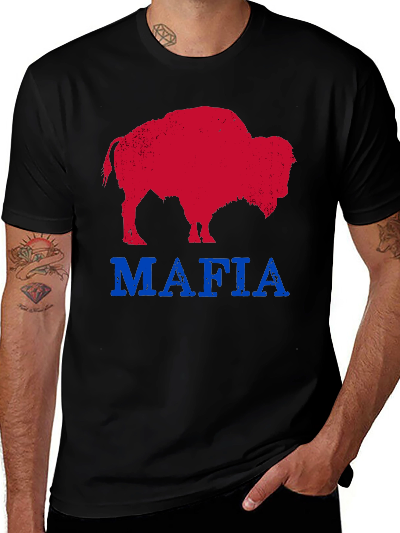 Variant 13 of Buffalo Mafia Graphic T-Shirt - Short Sleeve Crew Neck