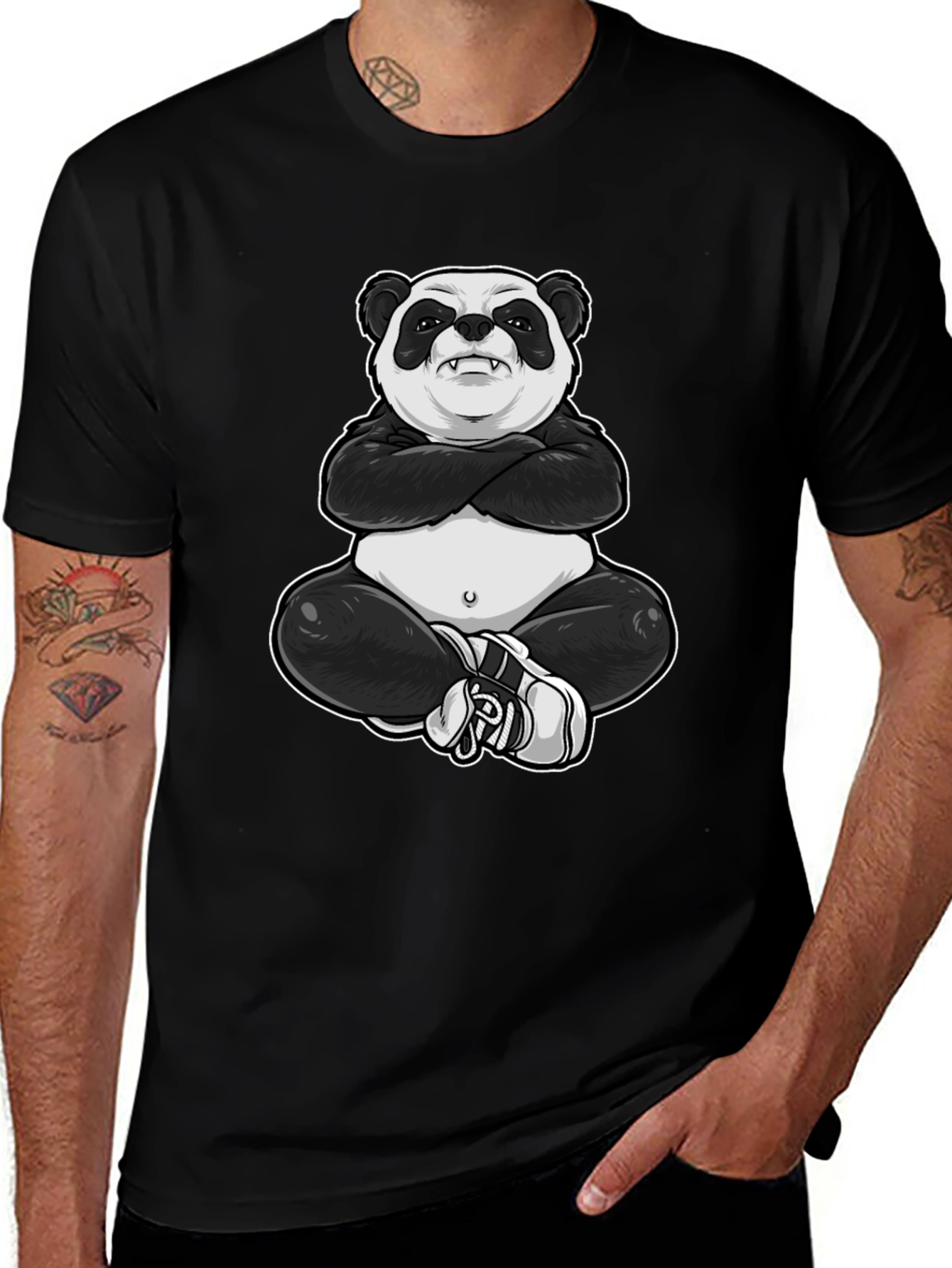 Variant 7 of Cool Panda Graphic Tee - Black T-Shirt