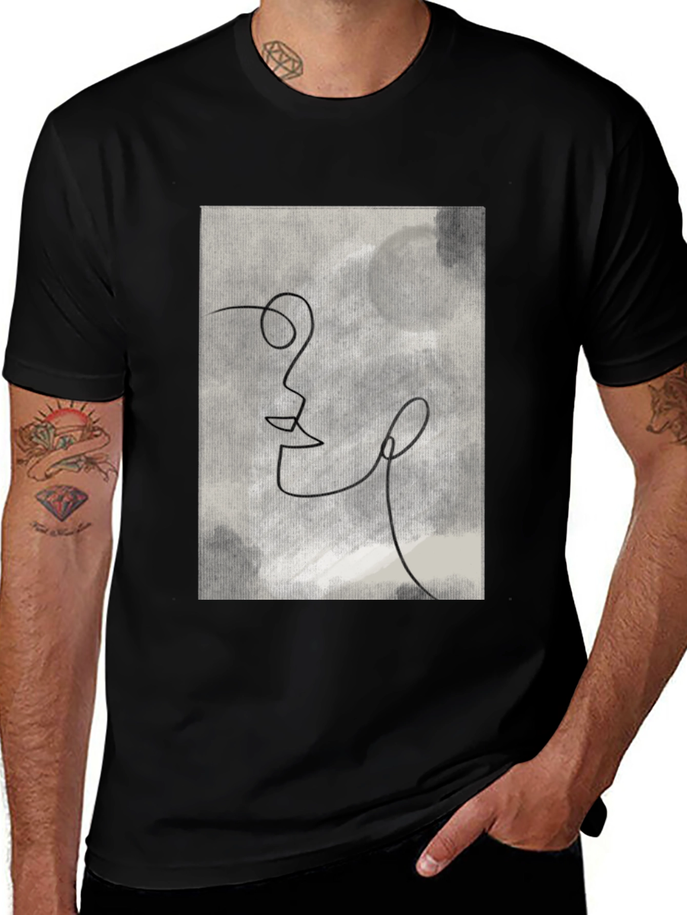 Variant 21 of Abstract Face Line Art Graphic Tee