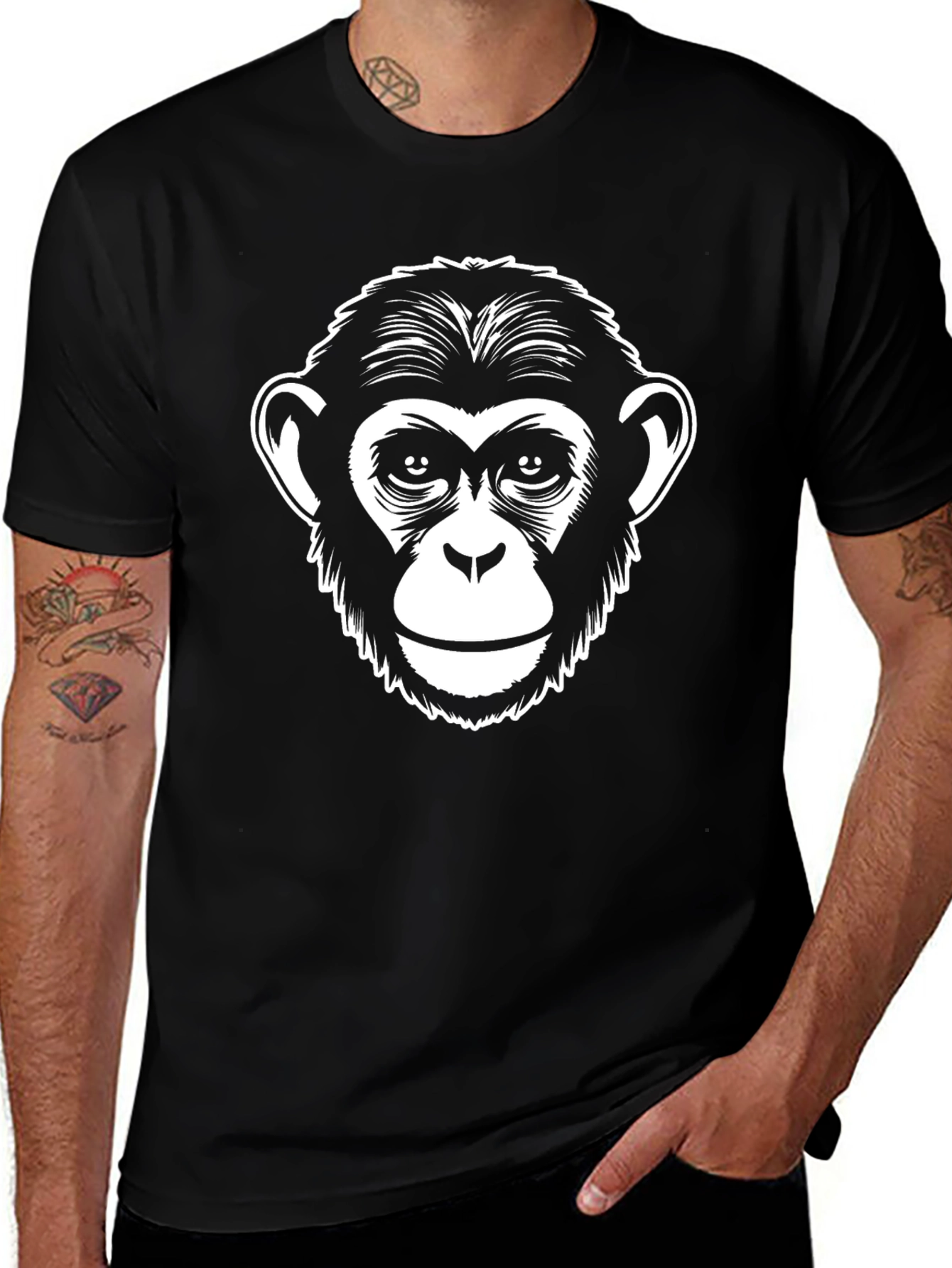 Monkey Graphic Black T-Shirt