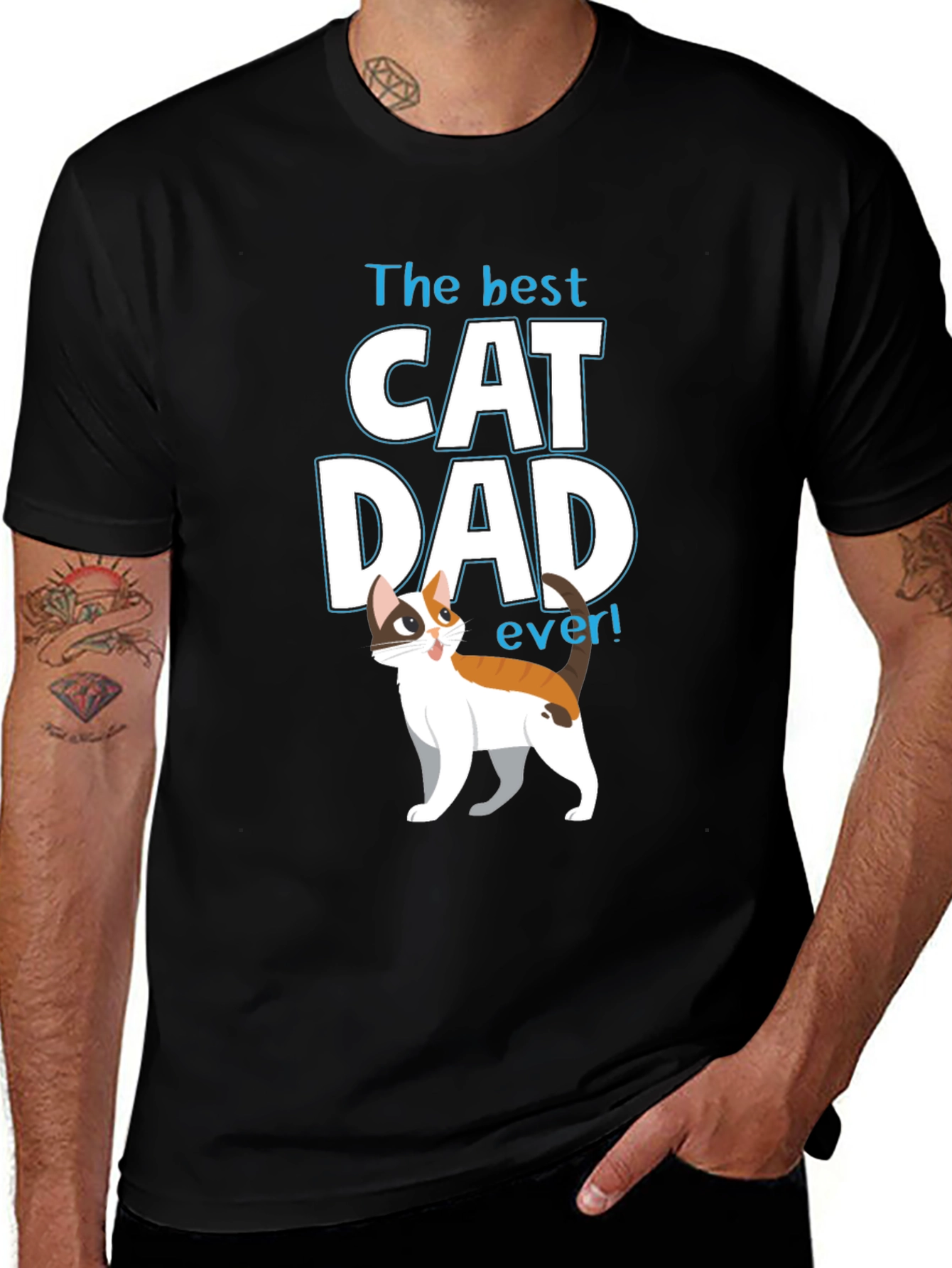 Variant 7 of The Best Cat Dad Ever Black T-Shirt
