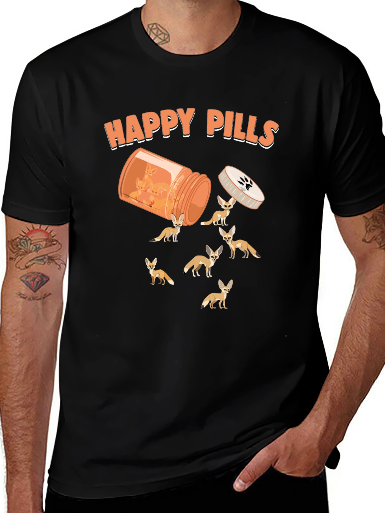 Happy Pills Fennec Fox T-Shirt Funny Cute Desert Fox Tee