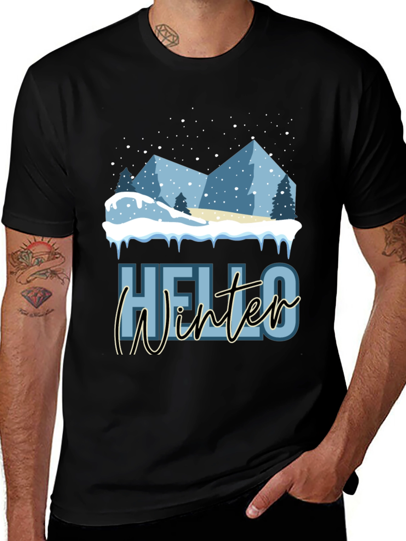 Variant 9 of Hello Winter Graphic Tee - Unisex