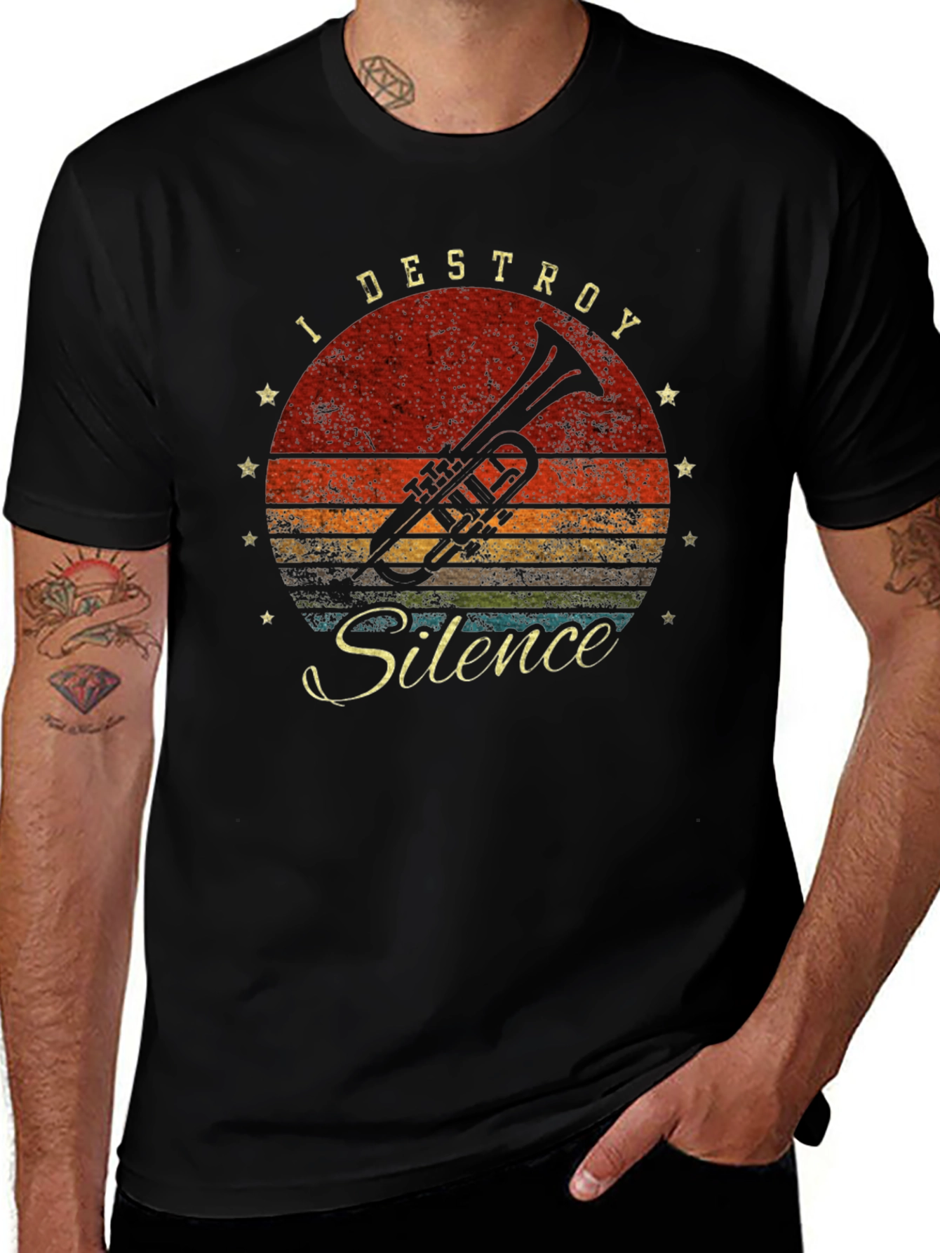 Variant 15 of I Destroy Silence Trumpet T-Shirt