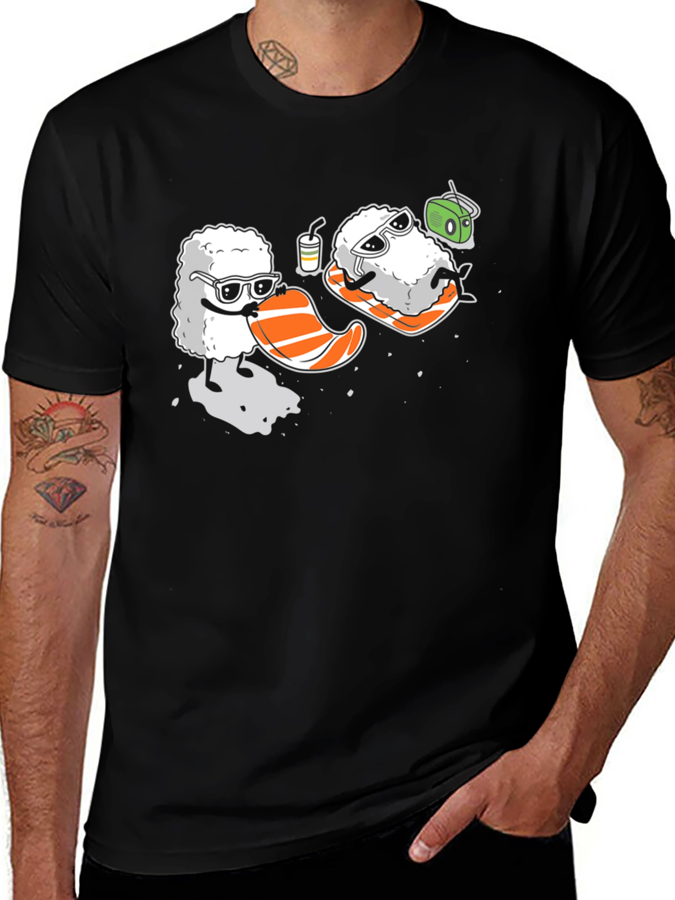 Variant 25 of Sushi Beach T-Shirt - Cool Summer Vibes