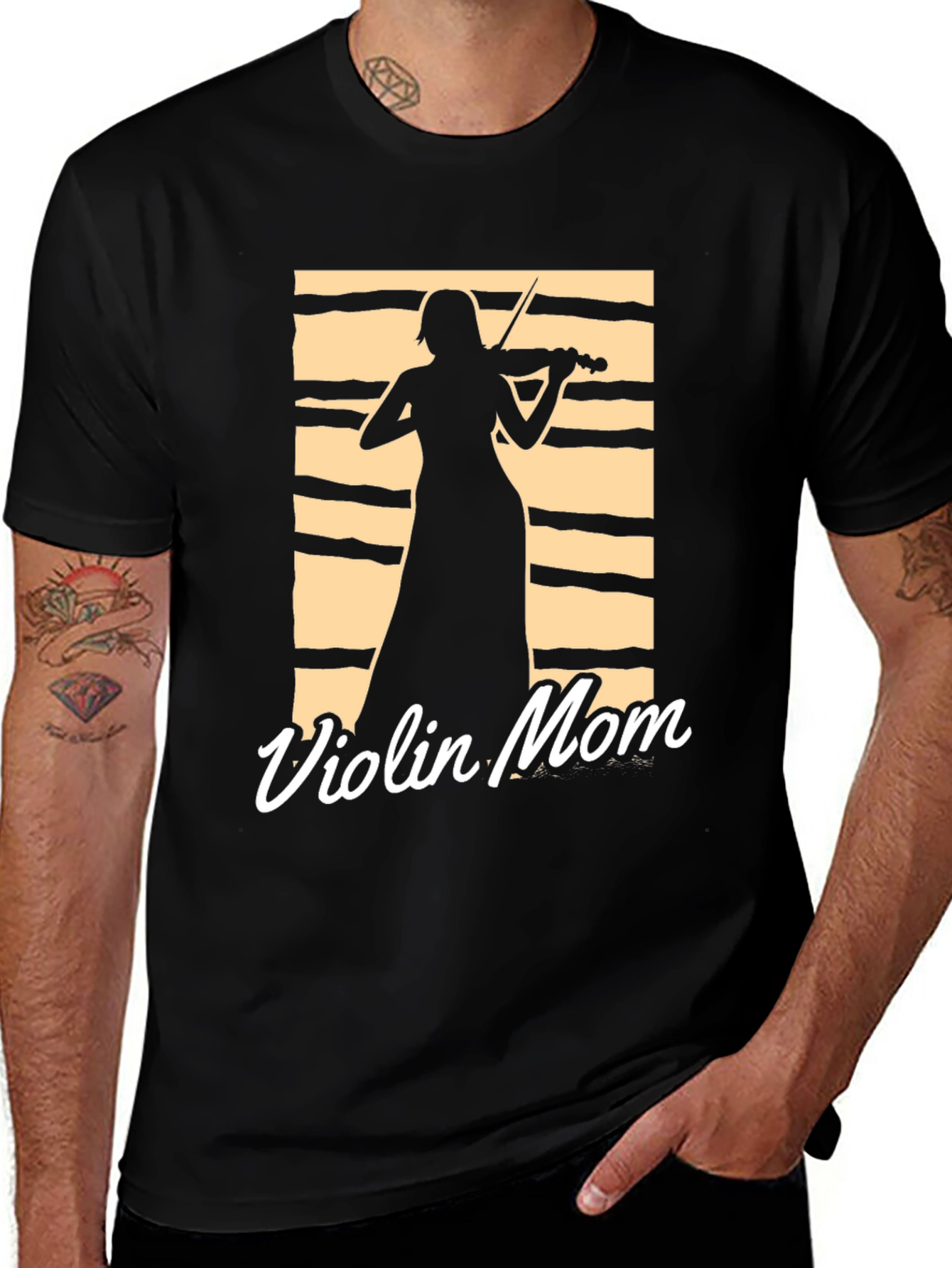 Black Violin Mom T-Shirt - Musician Silhouette Tee main image