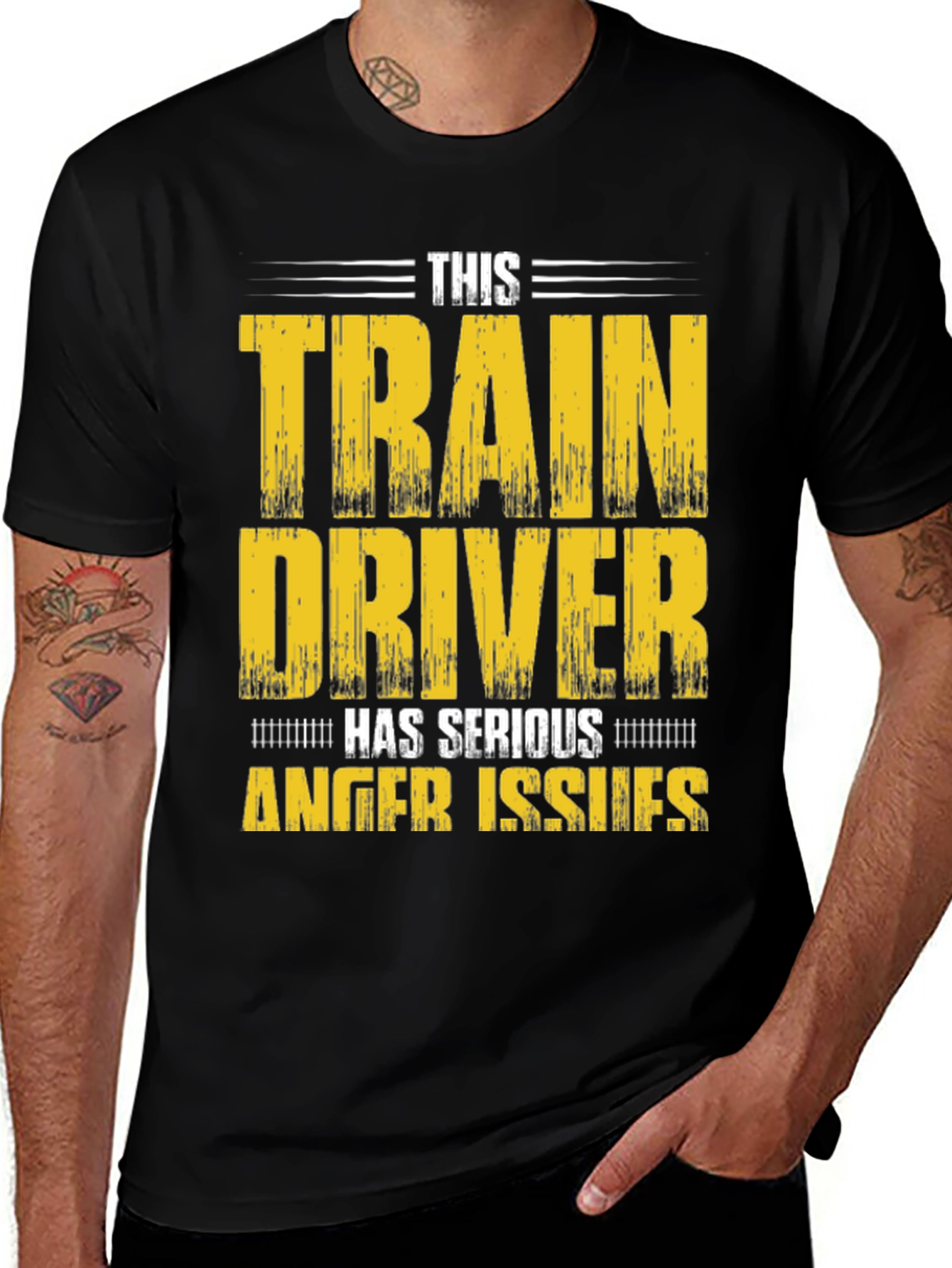 Variant 25 of Train Driver Anger Issues T-Shirt - Novelty Graphic Tee