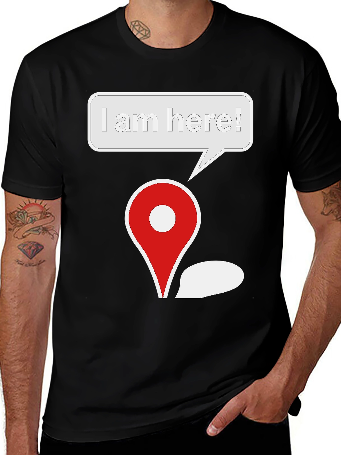 Variant 8 of I am Here Graphic Tee - Find Your Spot!