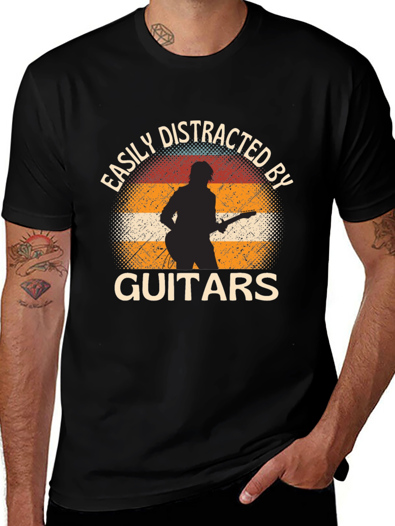 Variant 21 of Easily Distracted By Guitars Graphic Tee