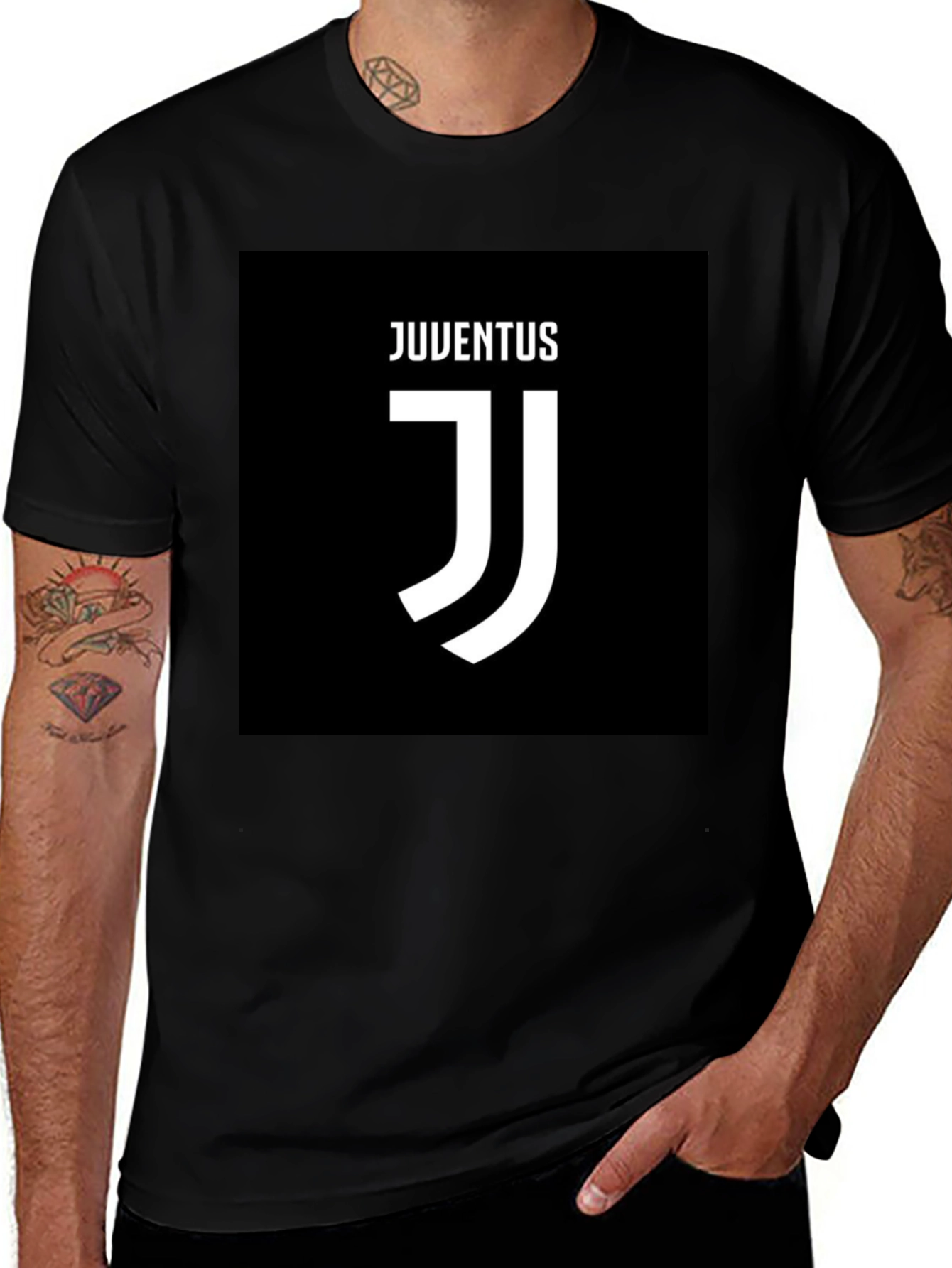 Juventus JJ Logo Black Graphic T-Shirt
