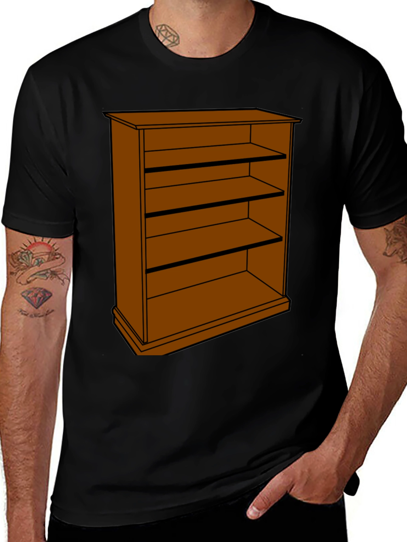 Bookshelf T-Shirt - Novelty Design for Book Lovers