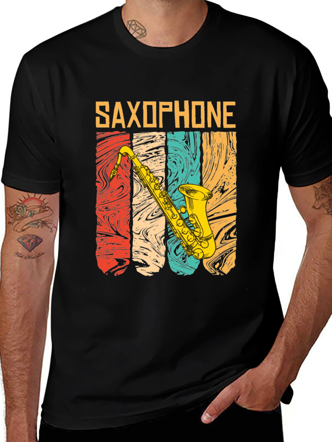 Variant 11 of Vintage Saxophone Graphic Tee - Musician T-Shirt