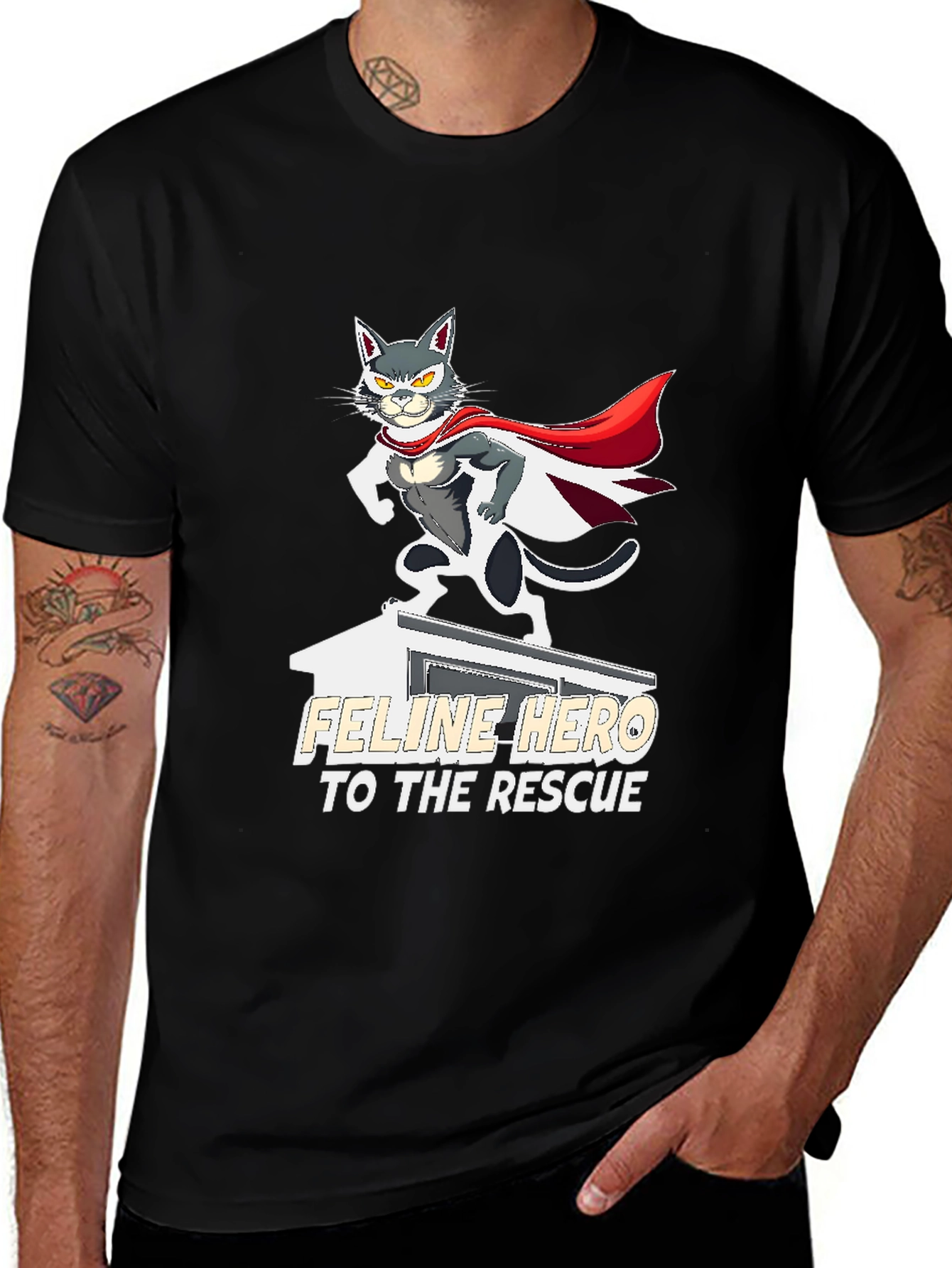 Variant 11 of Feline Hero to the Rescue T-Shirt 
