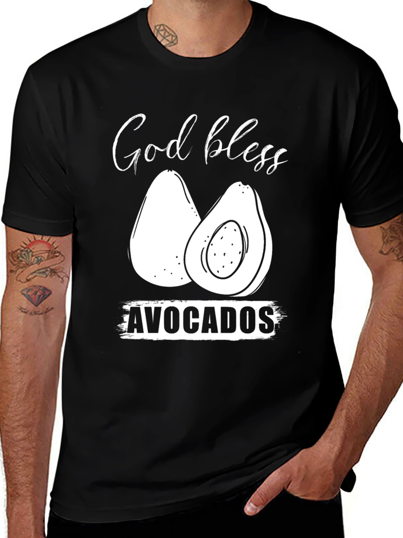 Variant 8 of God Bless Avocados Graphic Tee - Trendy Foodie Shirt