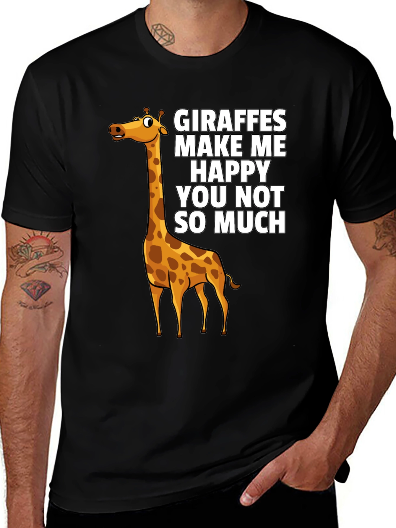 Variant 7 of Giraffe Graphic Print Crew Neck T-Shirt