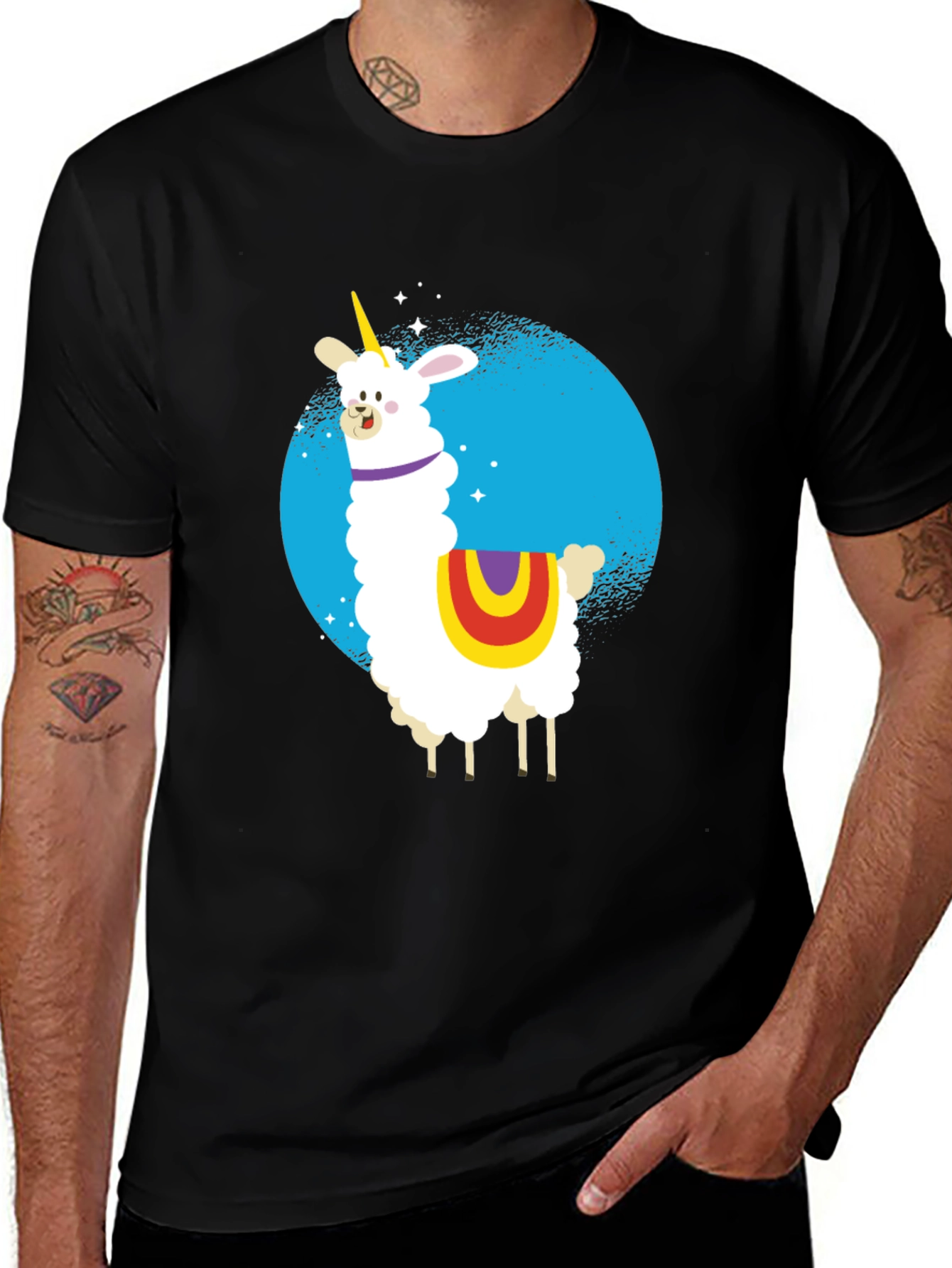 Variant 13 of Unicorn Llama Graphic Tee - Soft Cotton Casual Shirt