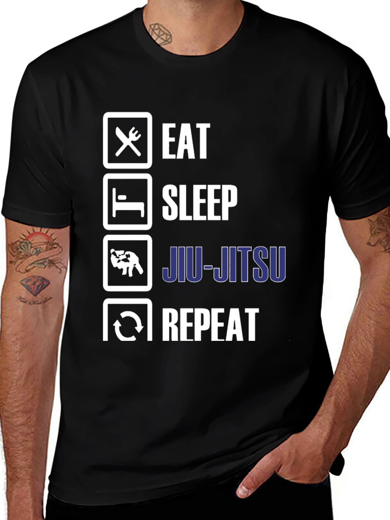 Variant 5 of Eat Sleep Jiu-Jitsu Repeat T-Shirt