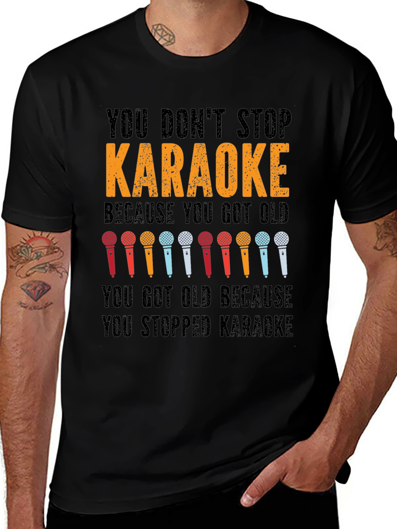 Variant 25 of Karaoke T-Shirt - You Don't Stop Karaoke