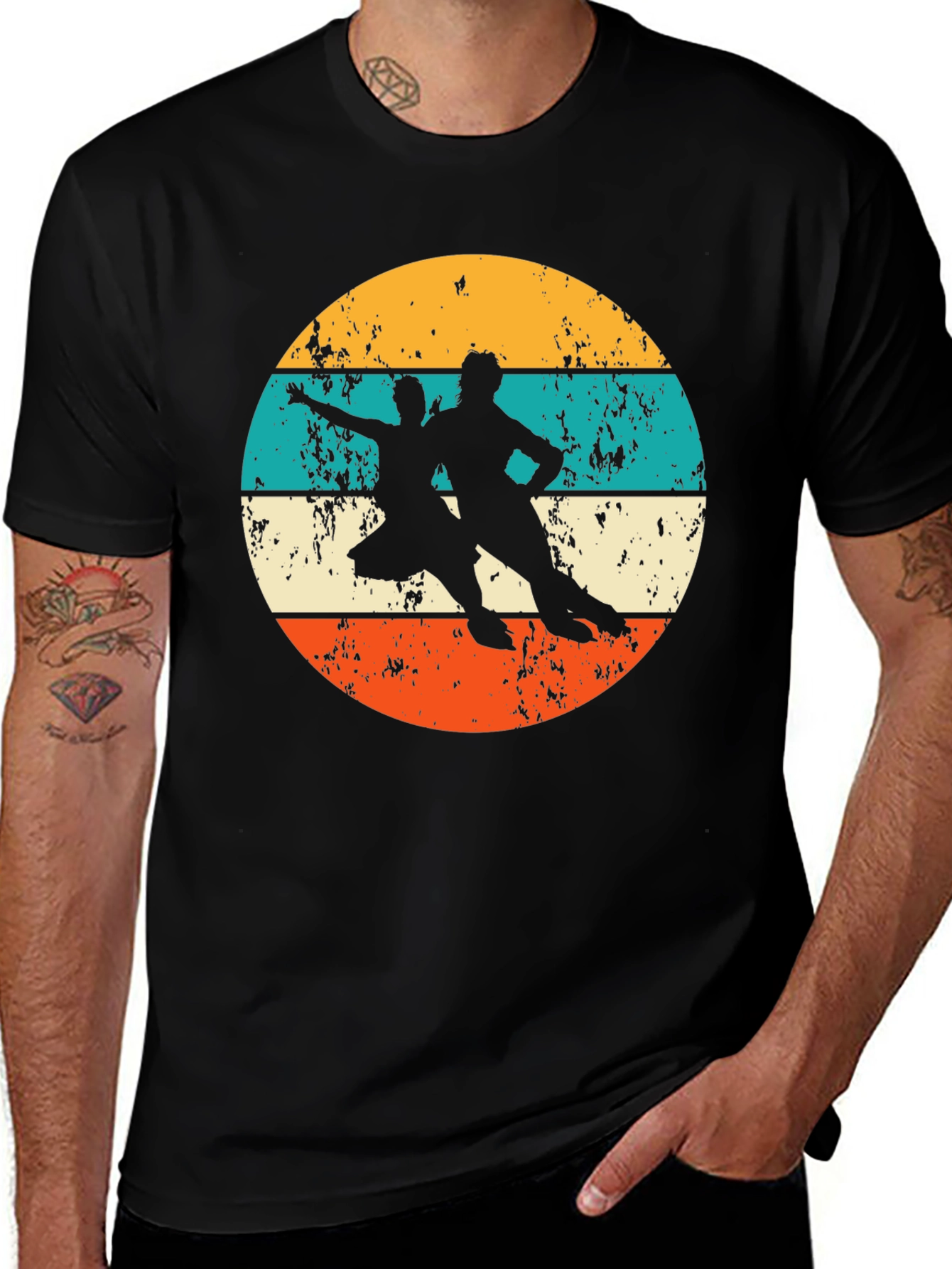 Variant 16 of Retro Roller Skating Silhouette T-Shirt