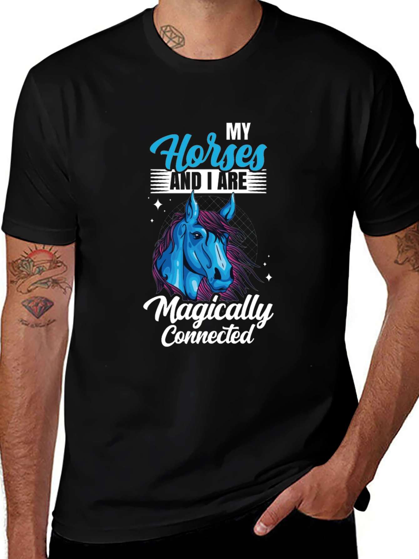 Variant 18 of Horse Lover Black T-Shirt - Magically Connected