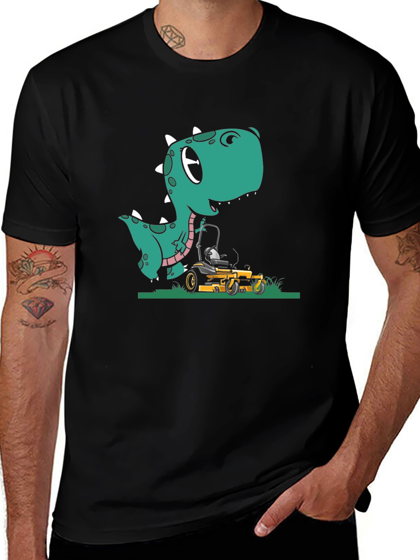 Variant 27 of Dino Lawn Mower Graphic T-Shirt